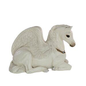Windstone Editions Mother Pegasus Statue White Blue Gemstone Necklace *FLAWS*